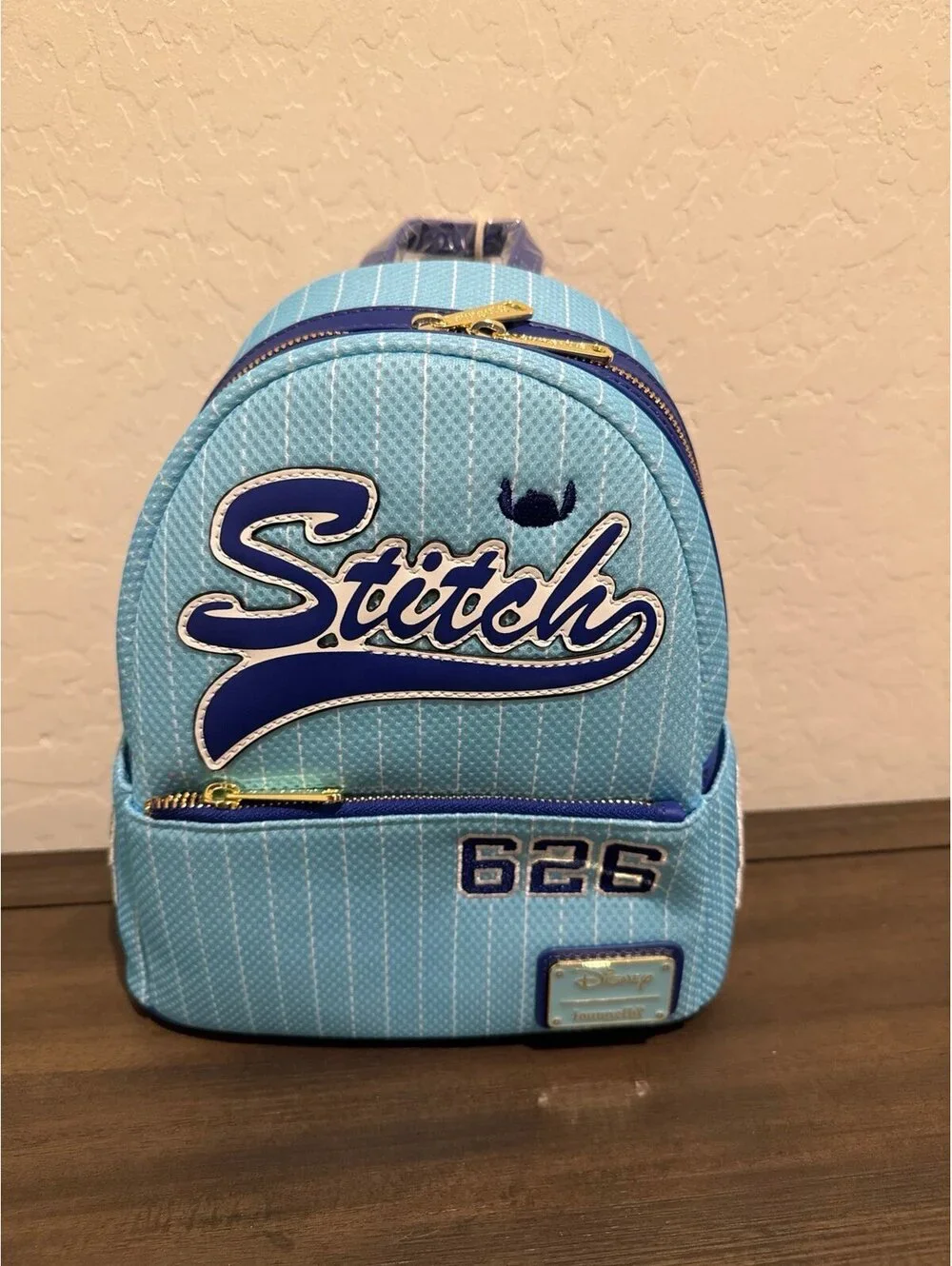 Loungefly Disney Lilo & Stitch Team Stitch Jersey Mini Backpack NWT
